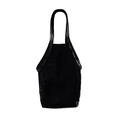 Vanessa Bruno Mesh Cotton Shoulder Bag In Black