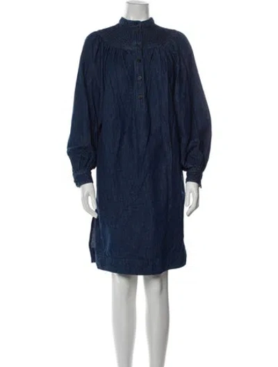 Pre-owned Vanessa Bruno Mock Neck Knee-length Dress In Blue