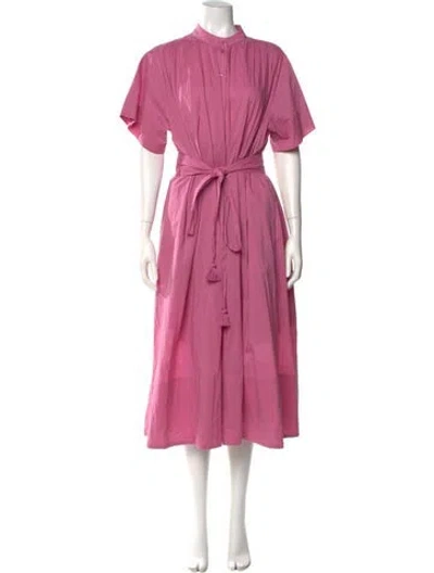 Pre-owned Vanessa Bruno Mock Neck Long Dress In Pink