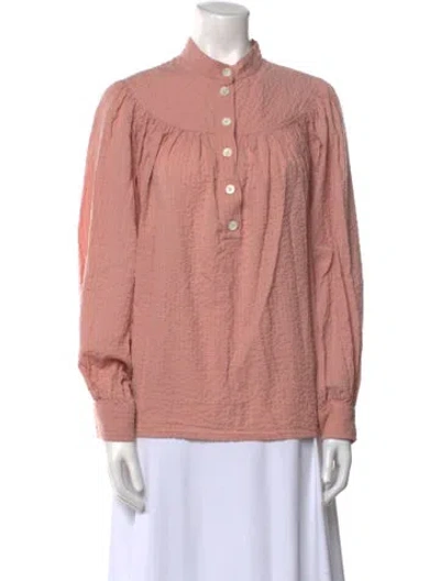 Pre-owned Vanessa Bruno Mock Neck Long Sleeve Sweatshirt In Pink