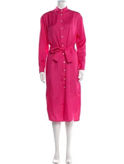 Pre-owned Vanessa Bruno Mock Neck Midi Length Dress In Pink