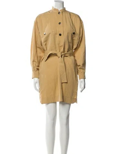 Pre-owned Vanessa Bruno Mock Neck Mini Dress In Neutral