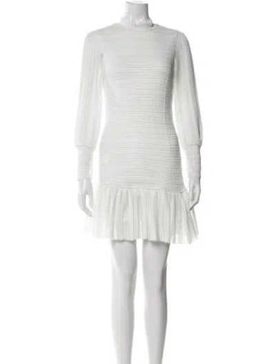 Pre-owned Vanessa Bruno Mock Neck Mini Dress In White