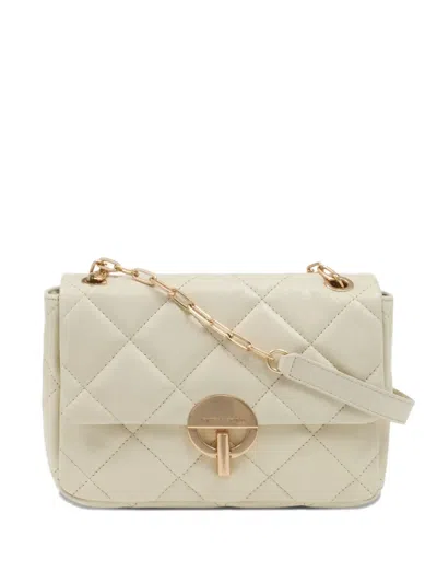 Vanessa Bruno Moon Leather Large Shoulder Bag In Neutral