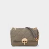Vanessa Bruno Sac Moon Mm En Lin Vert In Brown