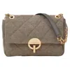 Vanessa Bruno Moon Quilted Linen Chain Bag In Green