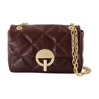 Vanessa Bruno Moon Quilted Chain Crossbody Bag In Brown