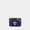 Vanessa Bruno Nano Moon Quilted Chain Shoulder Bag In Blue