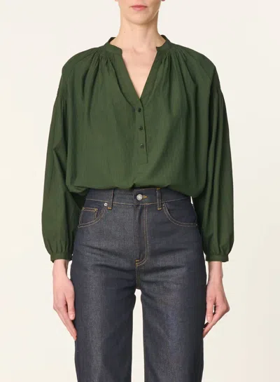 Vanessa Bruno Nipoa Blouse In Vert Fonce In Multi