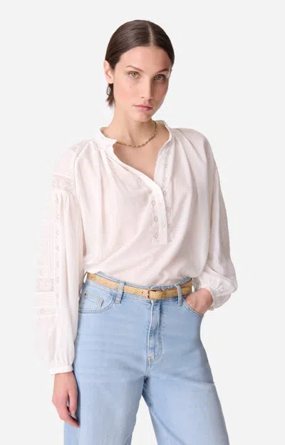 Vanessa Bruno Nipoa Long Sleeve V-neck Blouse In White