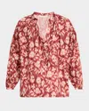 Vanessa Bruno Nipoa Ruched Floral-print Cotton Top In Floral