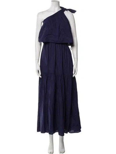 Pre-owned Vanessa Bruno One-shoulder Long Dress In Blue