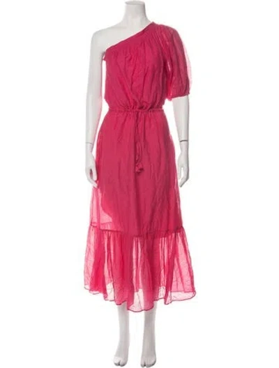 Pre-owned Vanessa Bruno One-shoulder Midi Length Dress In Pink