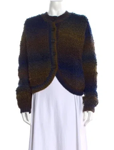 Pre-owned Vanessa Bruno Open Front Sweater In Blue