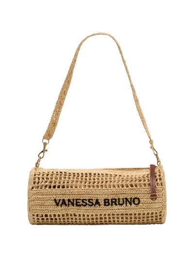Vanessa Bruno Open-knit Raffia Shoulder Bag In Brown