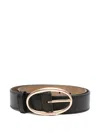 Vanessa Bruno Oval-buckle Leather Belt In Black