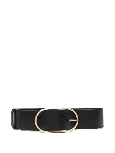 Vanessa Bruno Oval-buckle Leather Belt In Black