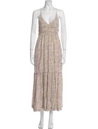 Pre-owned Vanessa Bruno Paisley Print Long Dress In Green