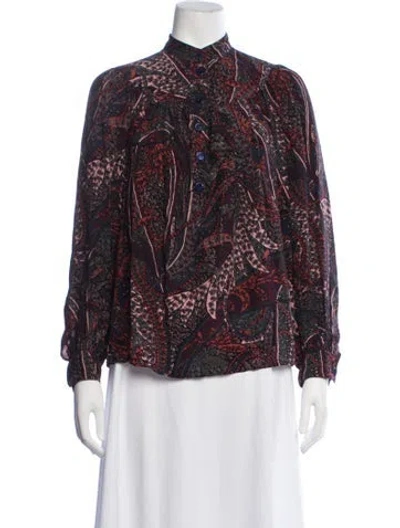 Pre-owned Vanessa Bruno Paisley Print Long Sleeve Blouse In Multicolor