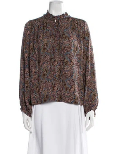 Pre-owned Vanessa Bruno Paisley Print Long Sleeve Blouse In Neutral