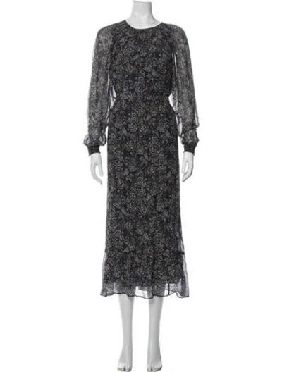 Pre-owned Vanessa Bruno Paisley Print Midi Length Dress In Blue