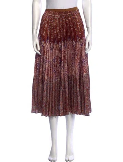 Pre-owned Vanessa Bruno Paisley Print Midi Length Skirt In Brown