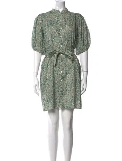 Pre-owned Vanessa Bruno Paisley Print Mini Dress In Blue/white