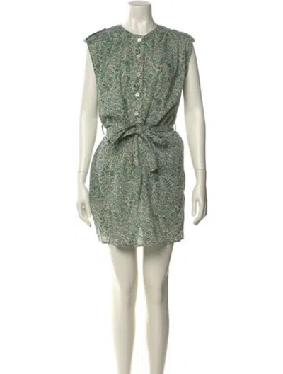 Pre-owned Vanessa Bruno Paisley Print Mini Dress In Green
