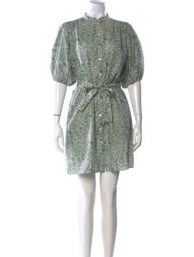Pre-owned Vanessa Bruno Paisley Print Mini Dress In Green