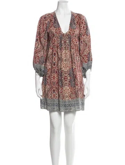 Pre-owned Vanessa Bruno Paisley Print Mini Dress In Neutral