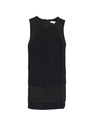 Pre-owned Vanessa Bruno Patchwork Sleeveless Dress In Black