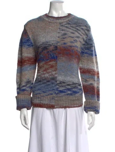 Pre-owned Vanessa Bruno Patterned Crew Neck Sweater In Blue/brown