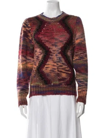 Pre-owned Vanessa Bruno Patterned Crew Neck Sweater In Brown