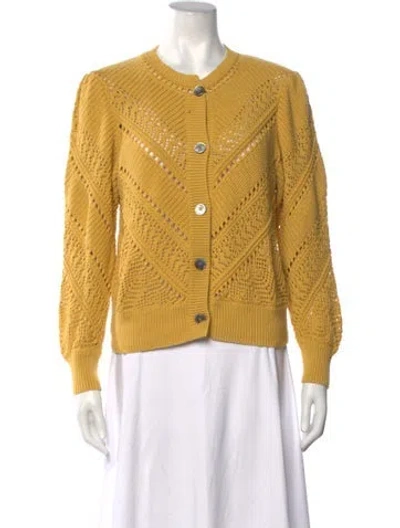 Pre-owned Vanessa Bruno Patterned Crew Neck Sweater In Yellow