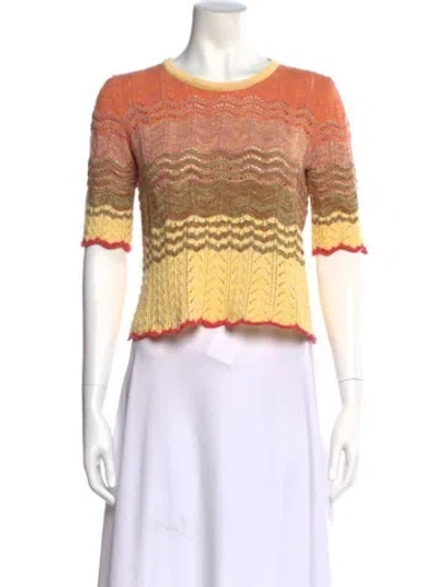 Pre-owned Vanessa Bruno Patterned Crew Neck Top In Multi