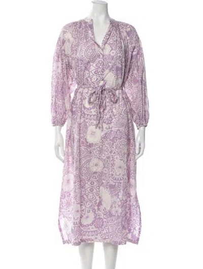 Pre-owned Vanessa Bruno Patterned Long Dress In Purple