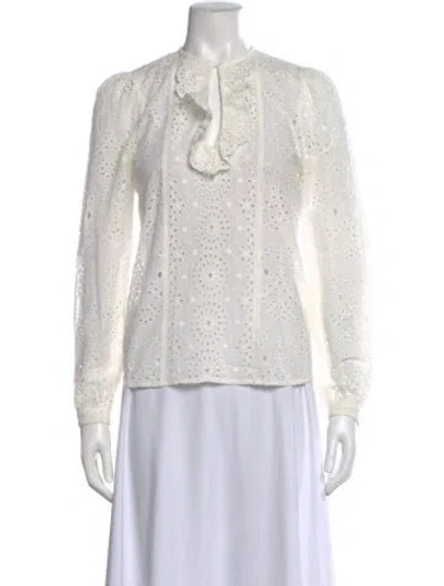 Pre-owned Vanessa Bruno Patterned Long Sleeve Blouse In Neutral