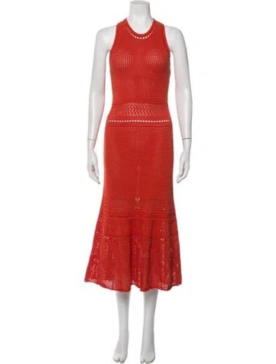 Pre-owned Vanessa Bruno Patterned Midi Length Dress In Orange