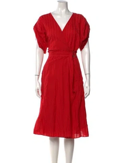 Pre-owned Vanessa Bruno Patterned Midi Length Dress In Red