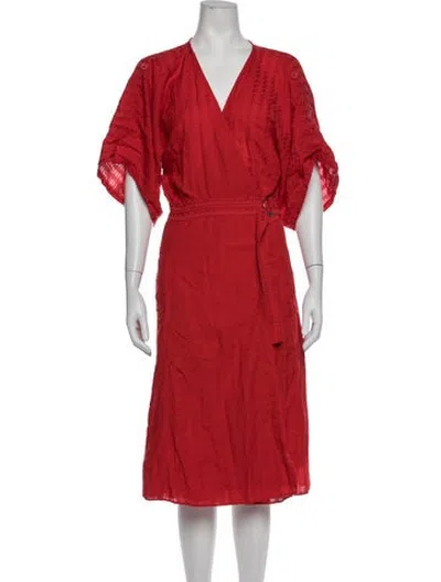 Pre-owned Vanessa Bruno Patterned Midi Length Dress In Red