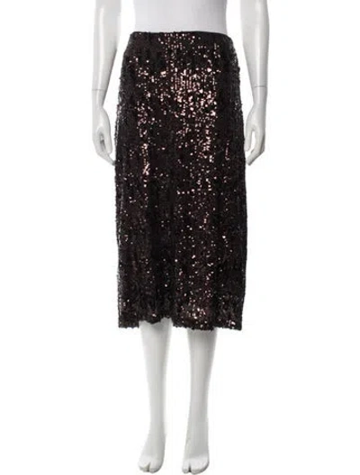 Pre-owned Vanessa Bruno Patterned Midi Length Skirt In Brown