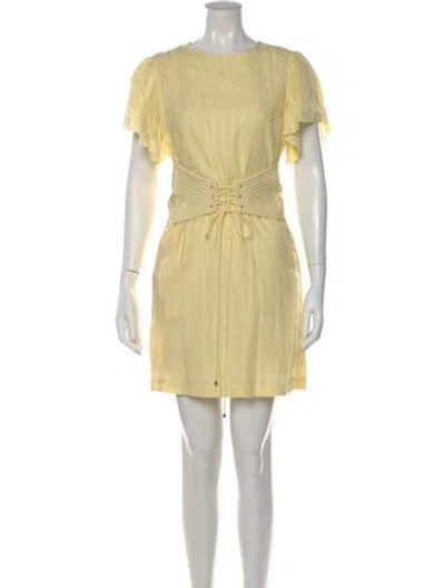 Pre-owned Vanessa Bruno Patterned Mini Dress In Yellow