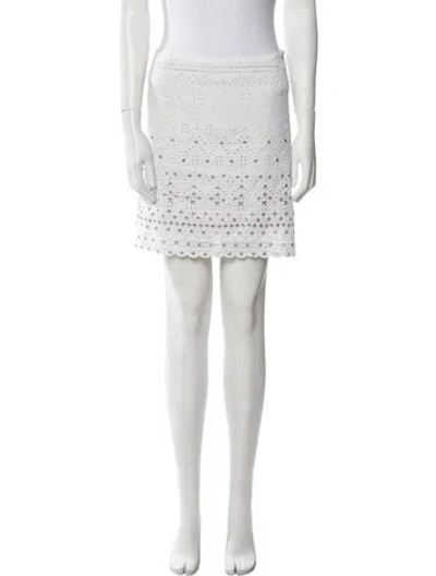 Pre-owned Vanessa Bruno Patterned Mini Skirt In White