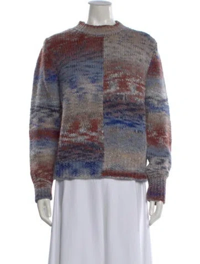 Pre-owned Vanessa Bruno Patterned Mock Neck Sweater In Blue