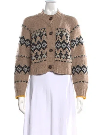 Pre-owned Vanessa Bruno Patterned Mock Neck Sweater In Neutral