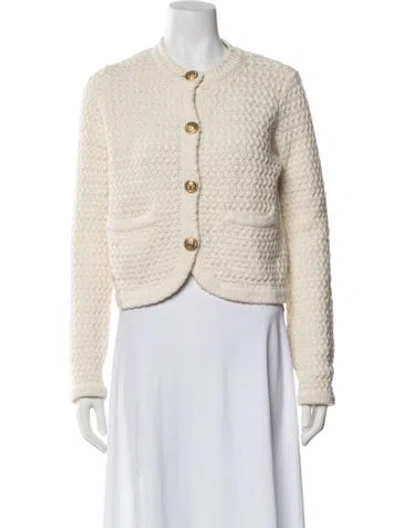Pre-owned Vanessa Bruno Patterned Open Front Sweater In Neutrals