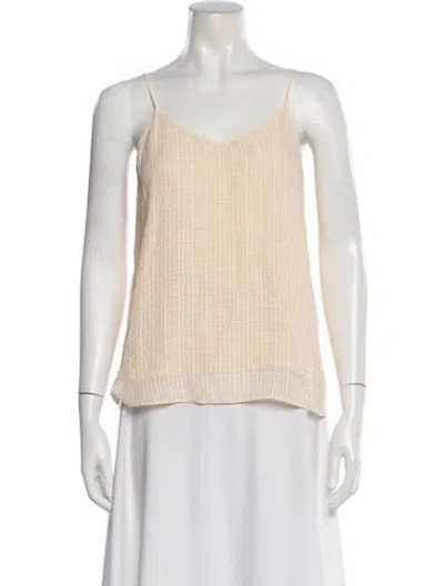 Pre-owned Vanessa Bruno Patterned V-neck Top In Neutral