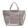 Vanessa Bruno Petit Cabas Tote In Grey Linen And Sequins