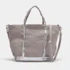 Vanessa Bruno Petit Cabas Tote In Grey Linen And Sequins