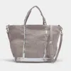 Vanessa Bruno Petit Cabas Tote In Grey Linen And Sequins
